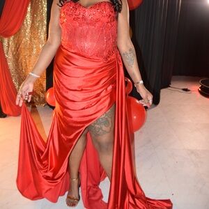 Elegant Red Evening Gown